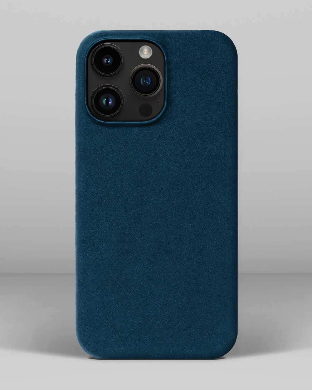 Синій обтягнутий чохол з алькантари для iPhone 14 Pro Max