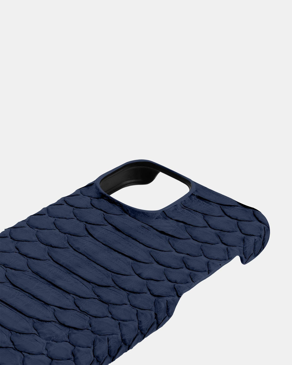 Leather case made of dark blue python for iPhone 14 Plus