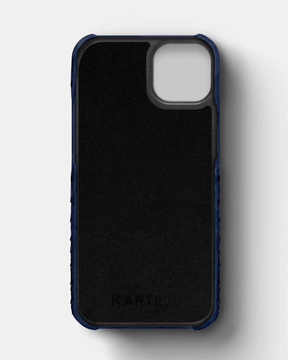 Leather case made of dark blue python for iPhone 14 Plus