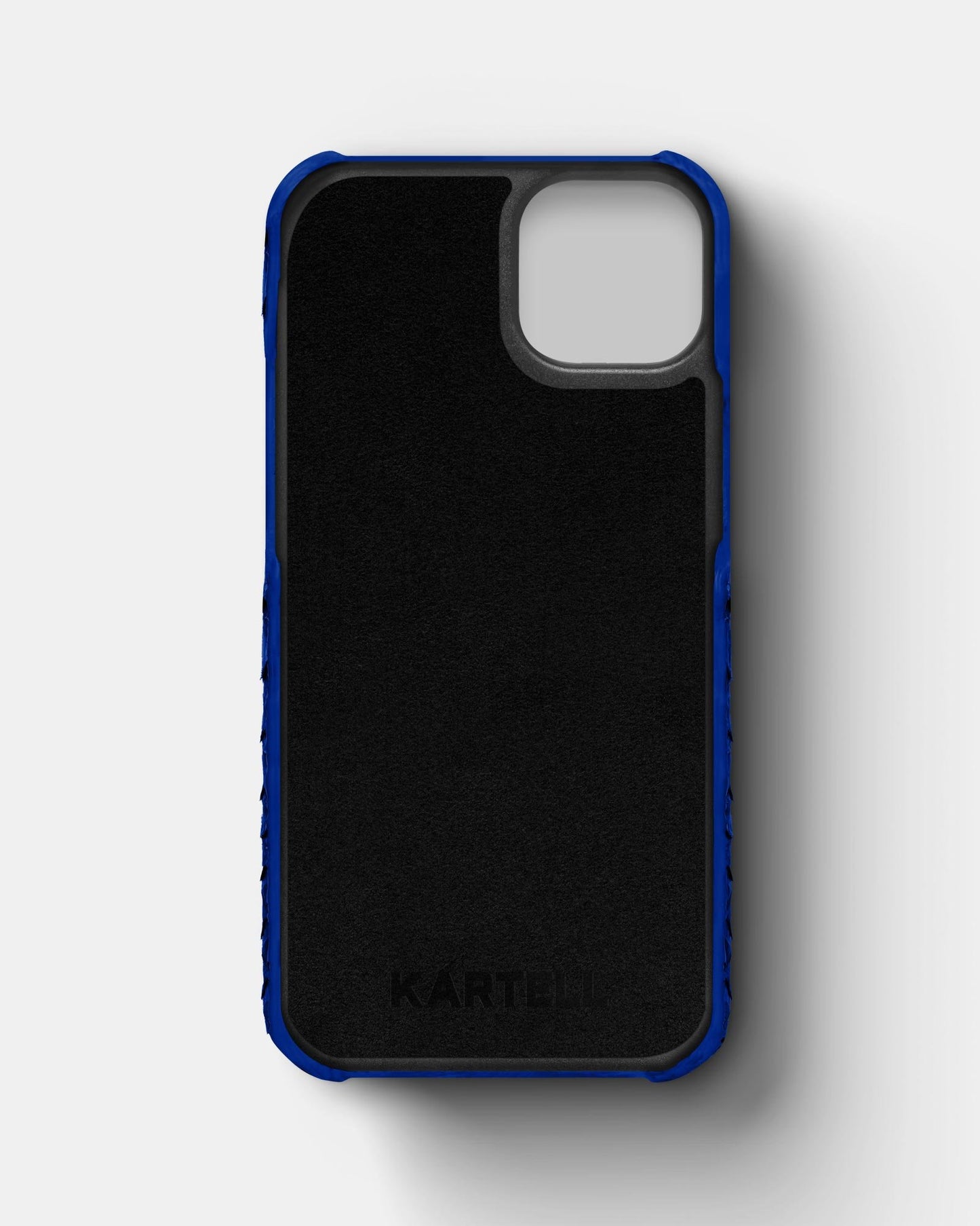 Leather case made of blue python for iPhone 15
