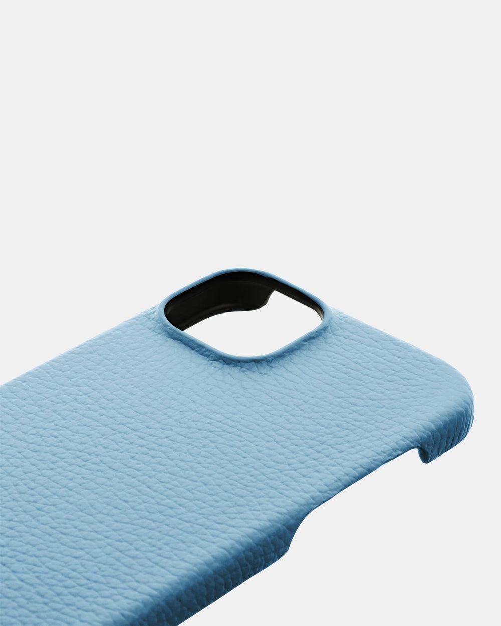 Голубой кожаный чехол для iPhone 16 Plus