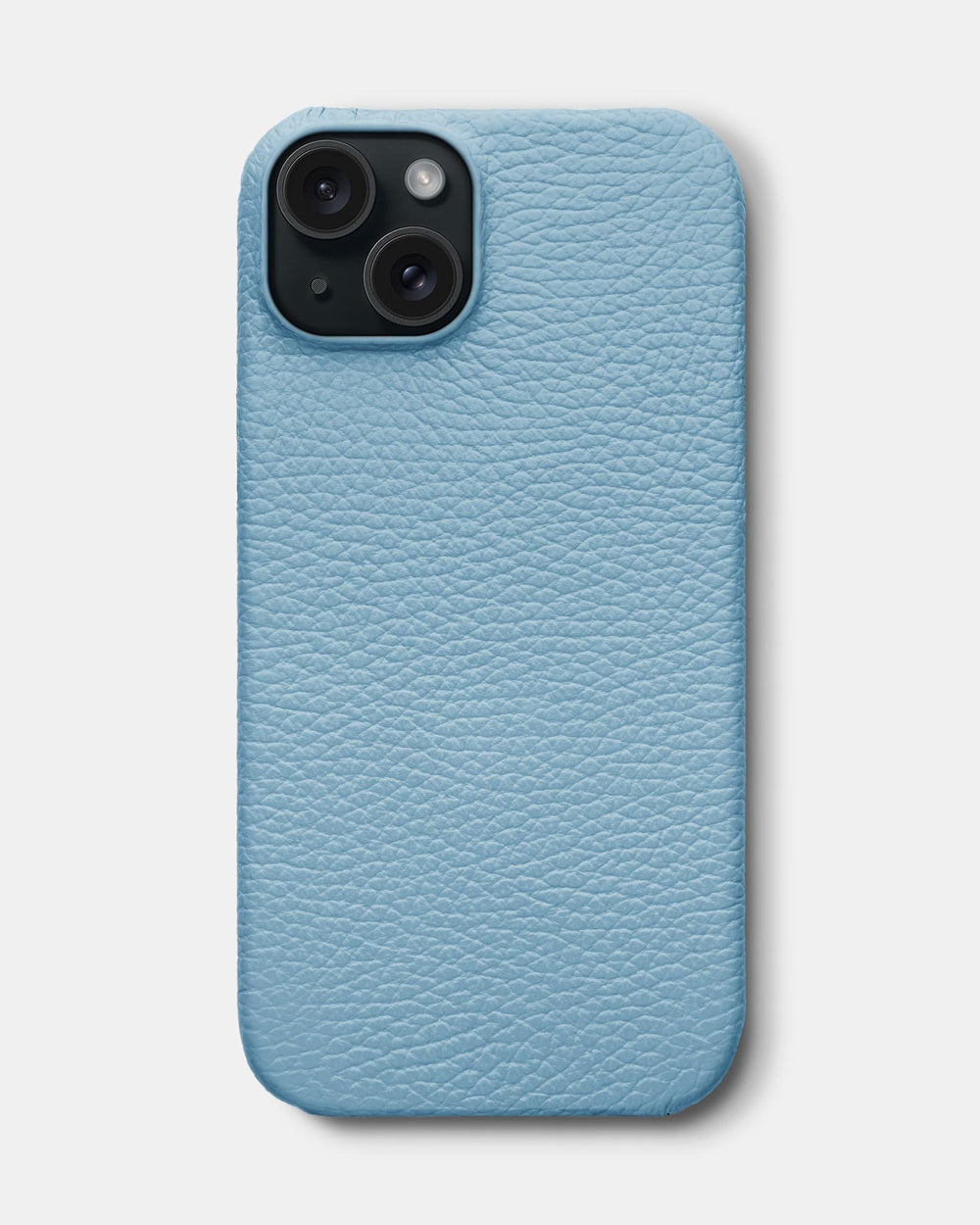 Голубой кожаный чехол для iPhone 16 Plus