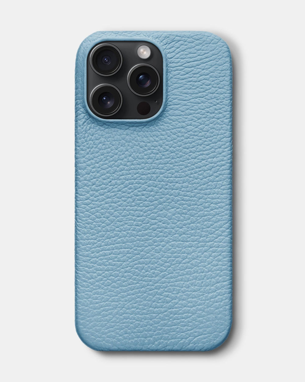 Голубой кожаный чехол для iPhone 16 Pro Max