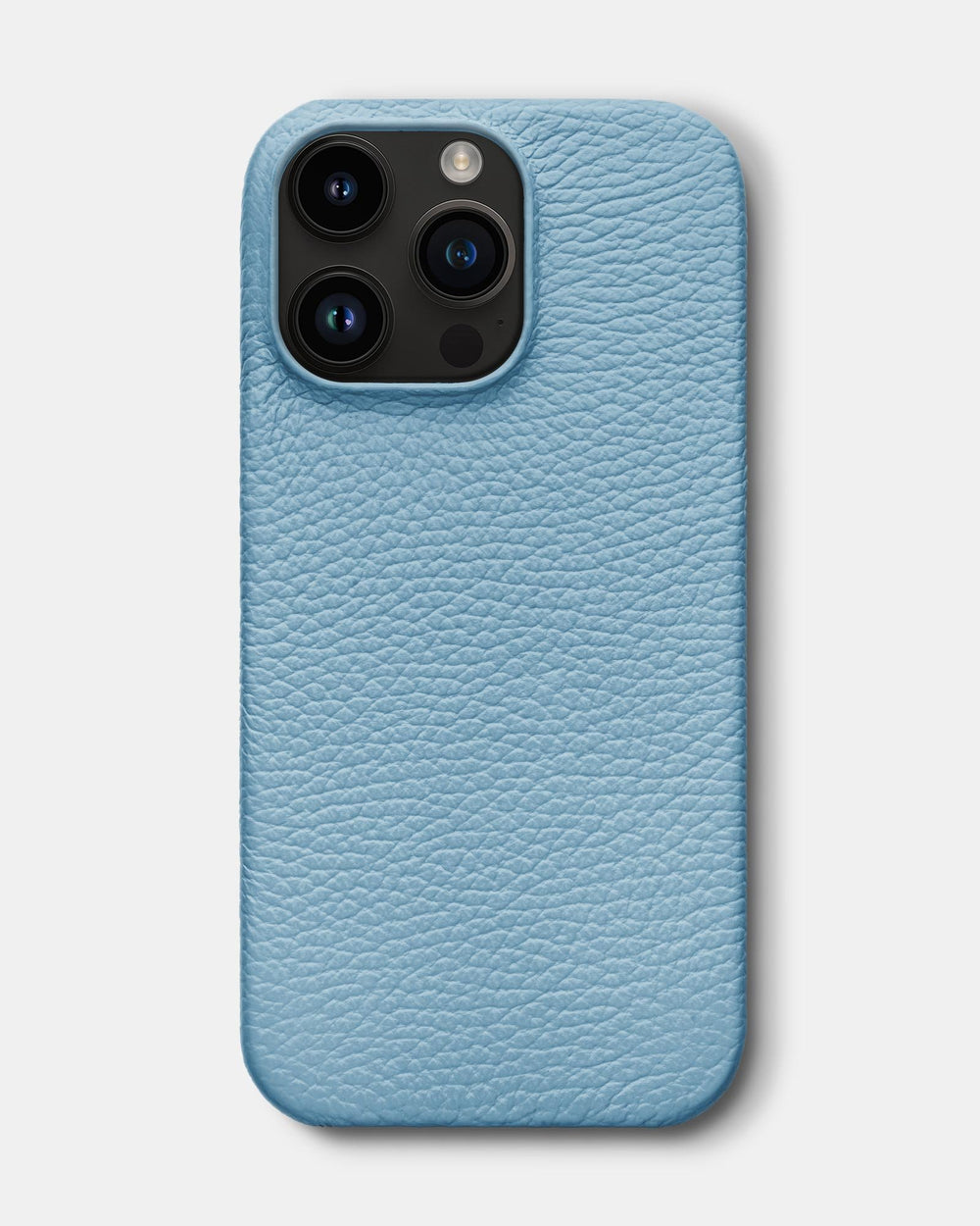 Блакитний шкіряний обтягнутий чохол для iPhone 14 Pro Max