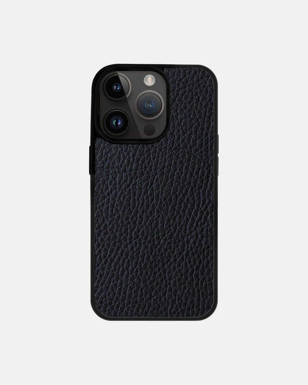Dark blue calf leather float case for iPhone 14 Pro