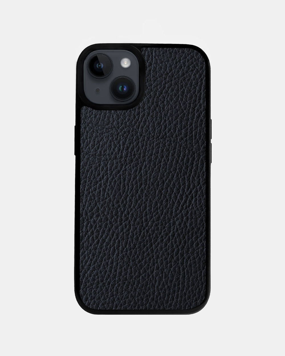 Dark blue calf leather float case for iPhone 14 Plus