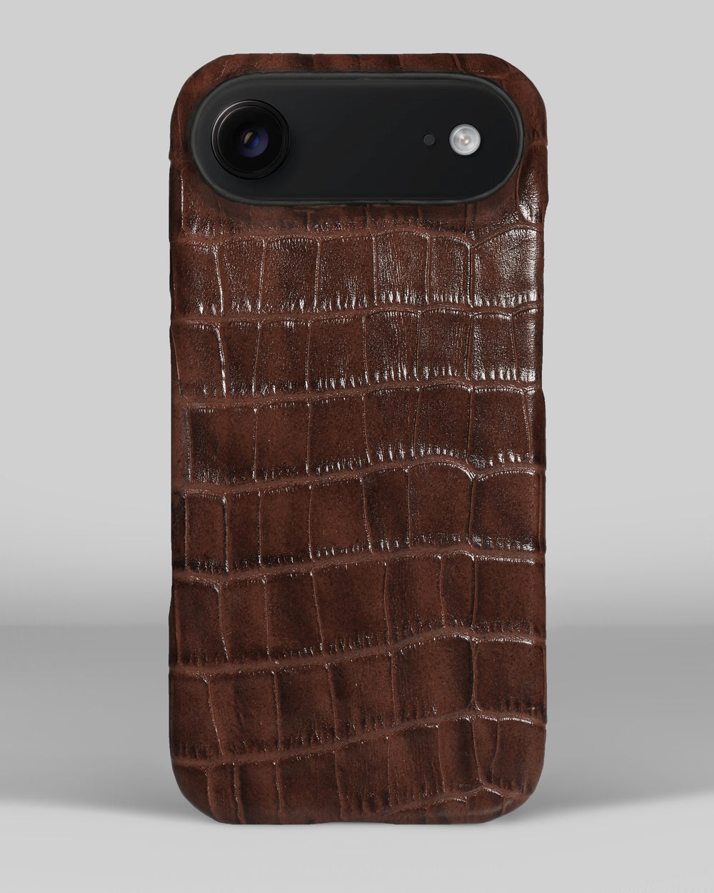 Коричневий обтягнутий чохол з оновленого тиснення під крокодила для iPhone 17 Air