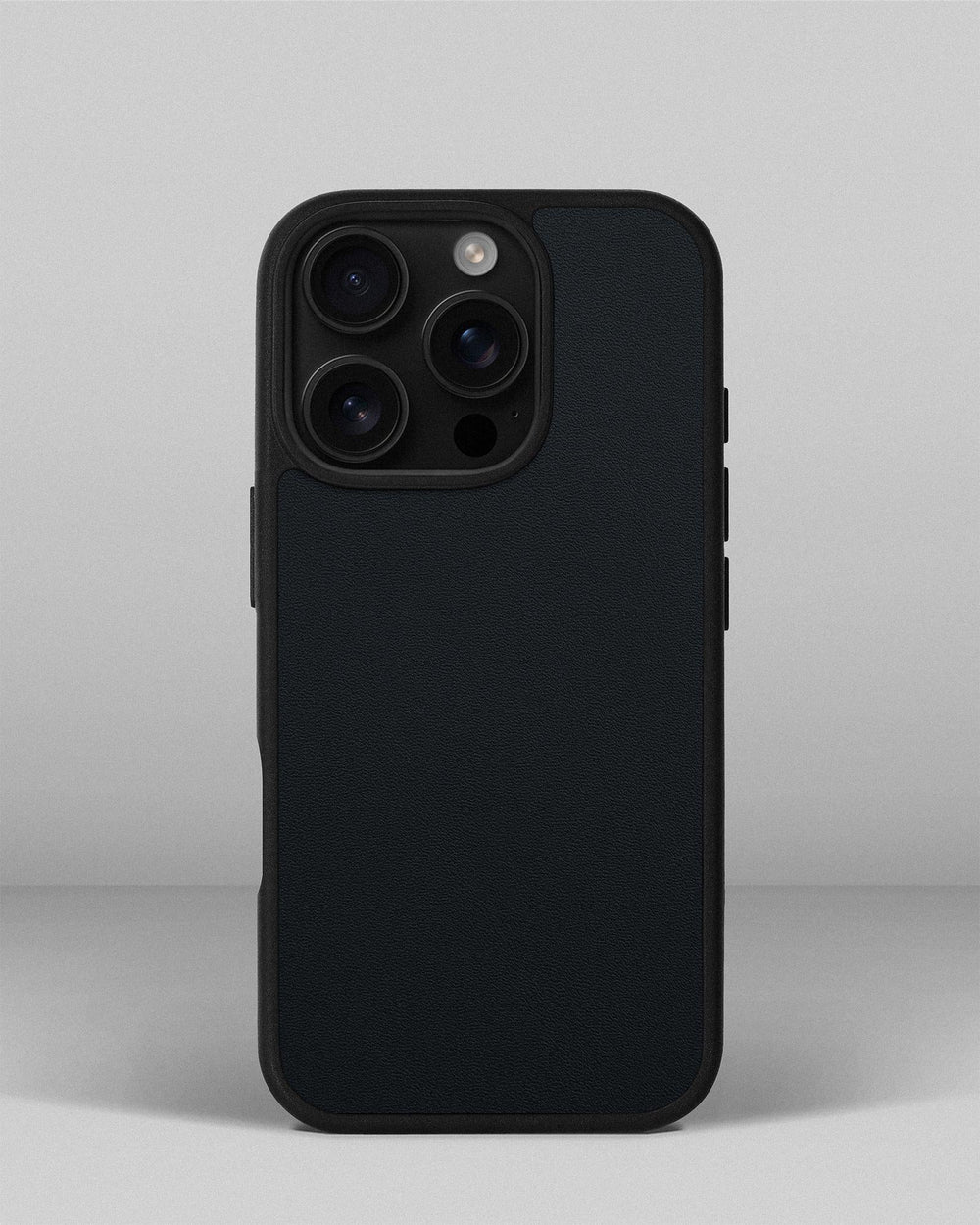Dark blue calf leather case for iPhone 16 Pro