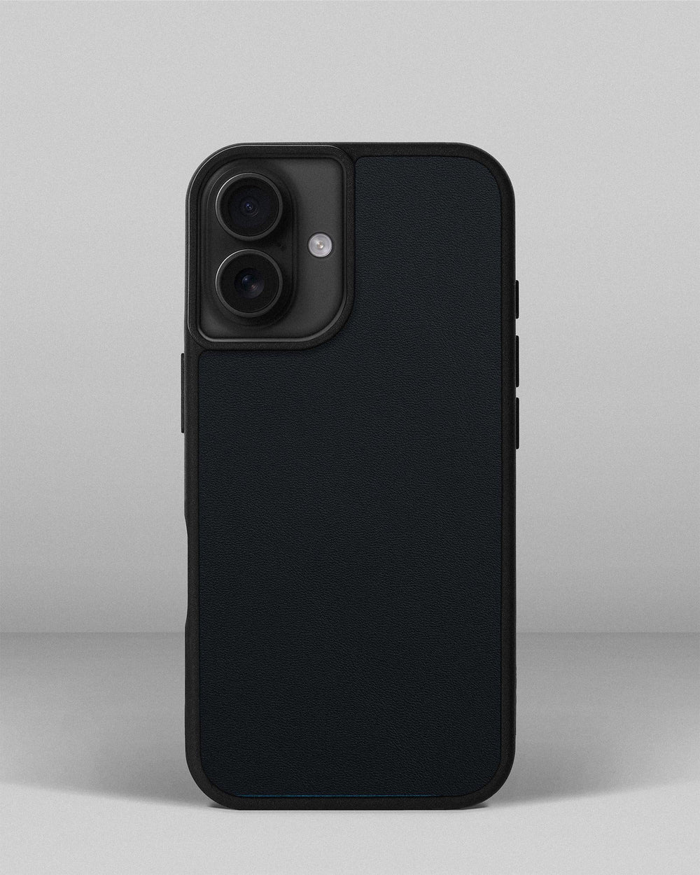 Dark blue calf leather case for iPhone 16