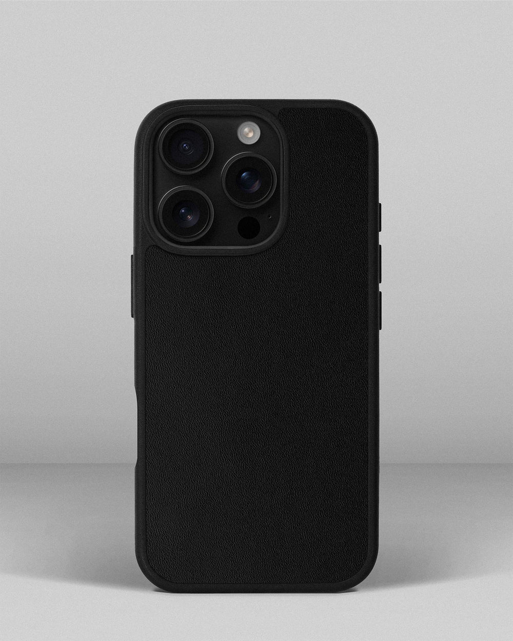 Black Calfskin Case for iPhone 16 Pro