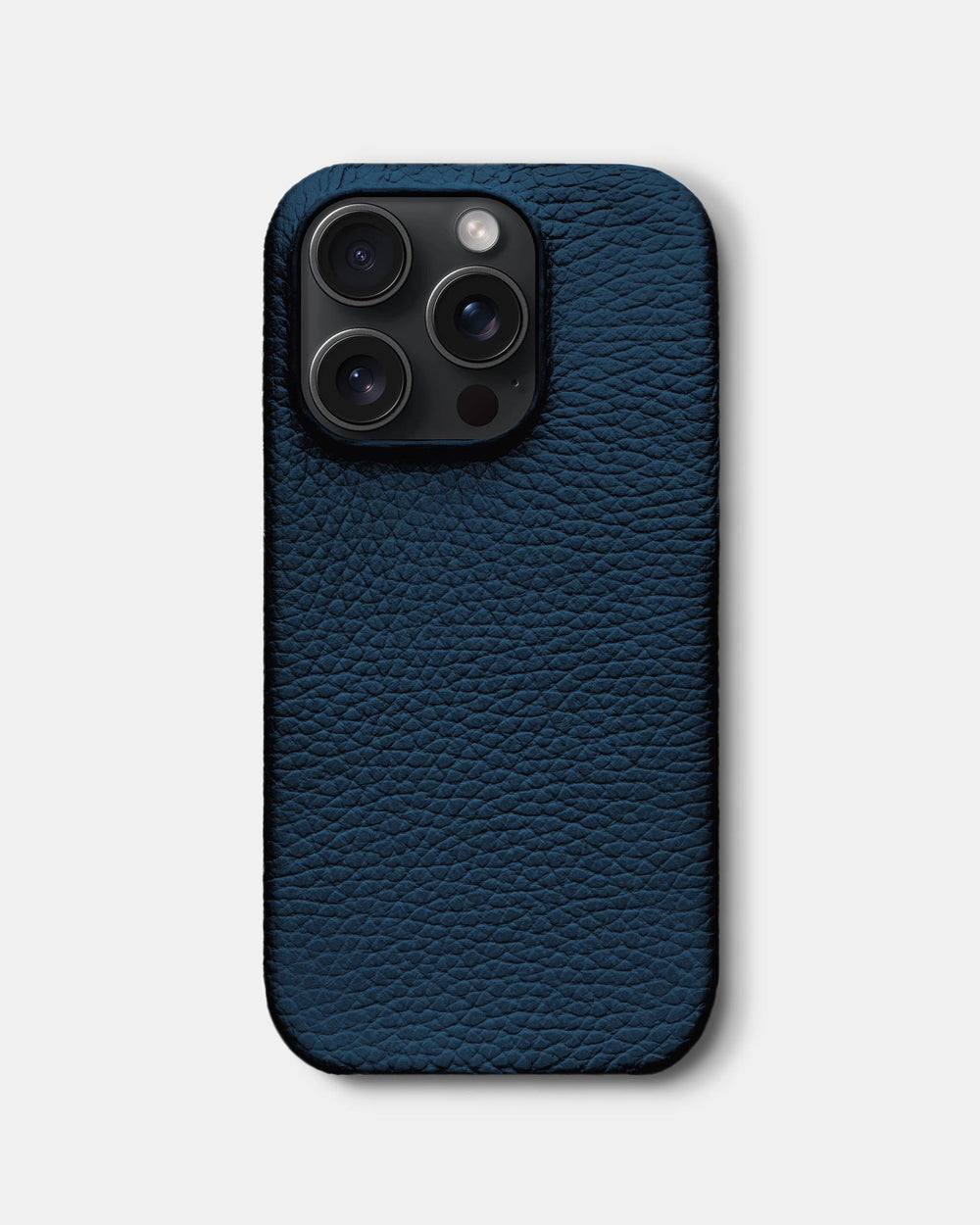 Темно-синий кожаный чехол для iPhone 15 Pro
