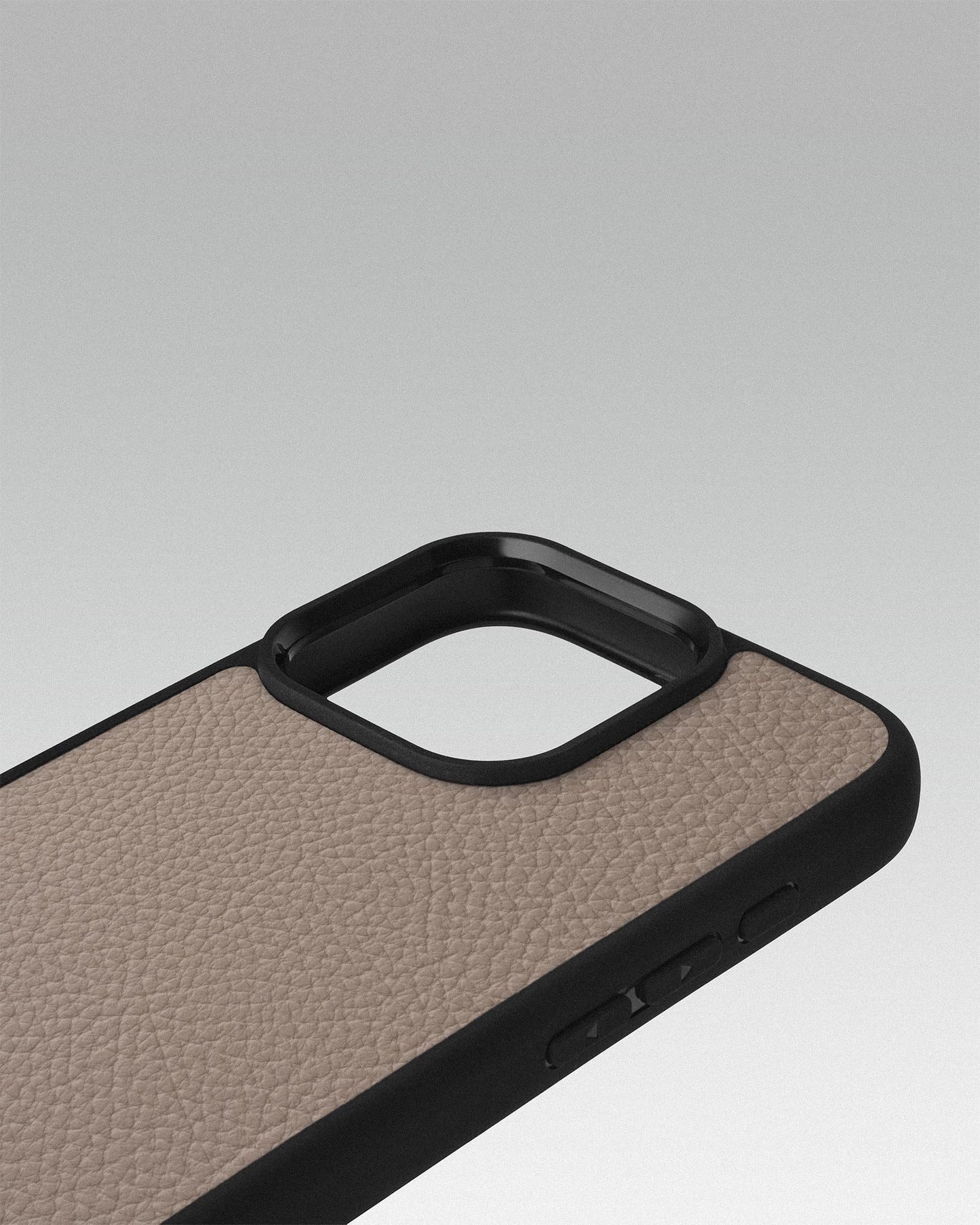 Beige calf leather float case for iPhone 16 Pro