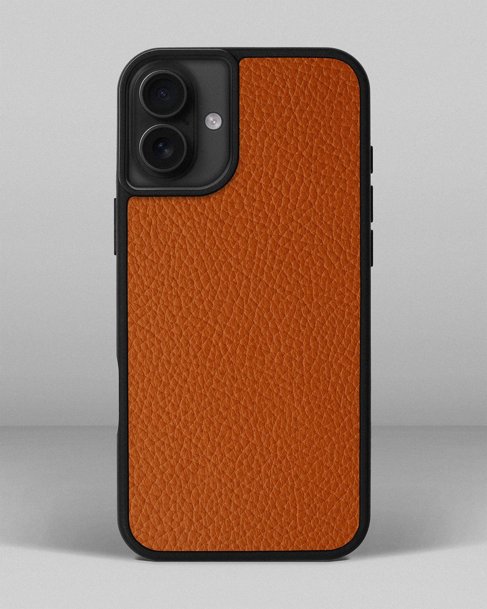 Orange calf leather float case for iPhone 16 Plus