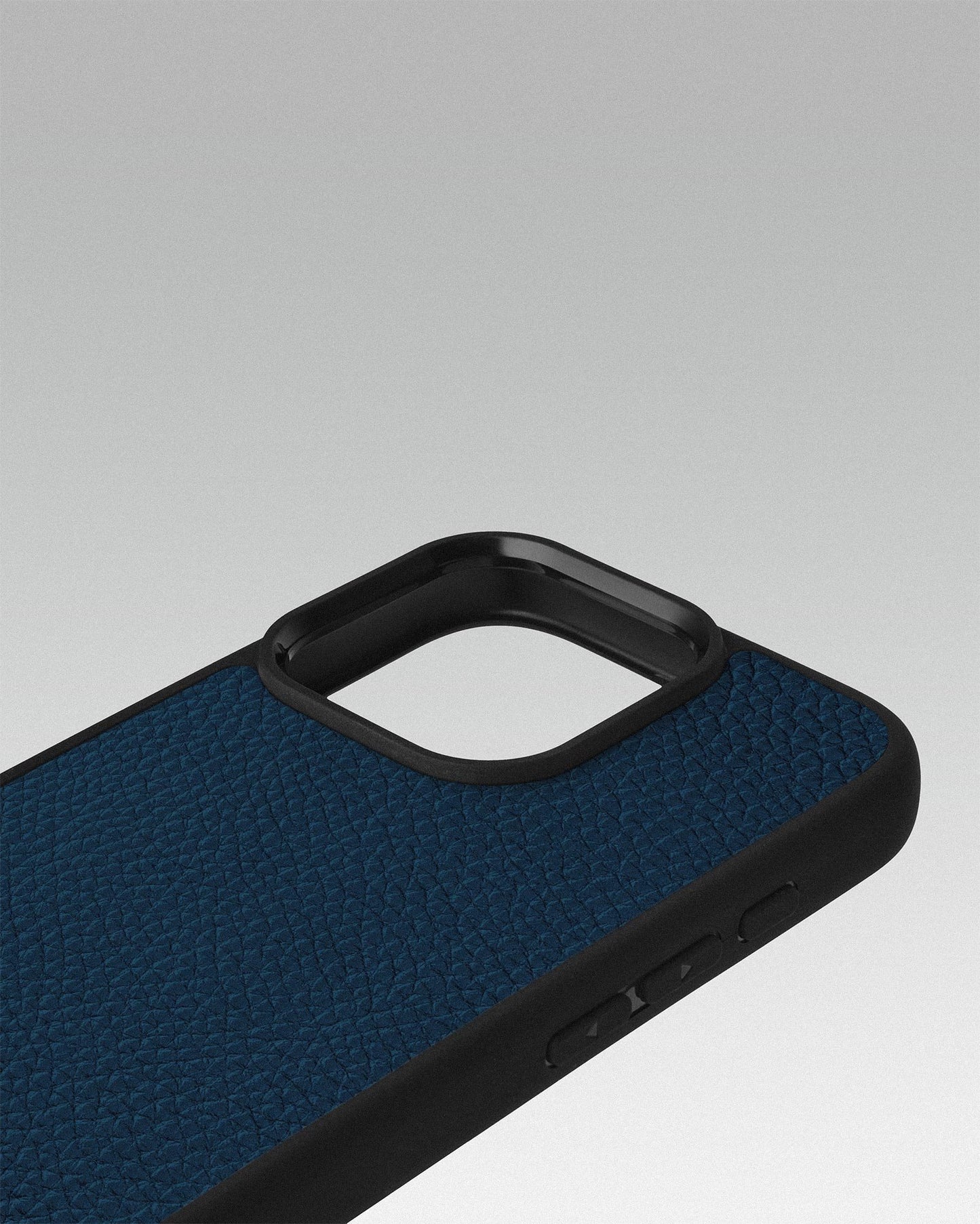 Dark blue calf leather float case for iPhone 16 Pro