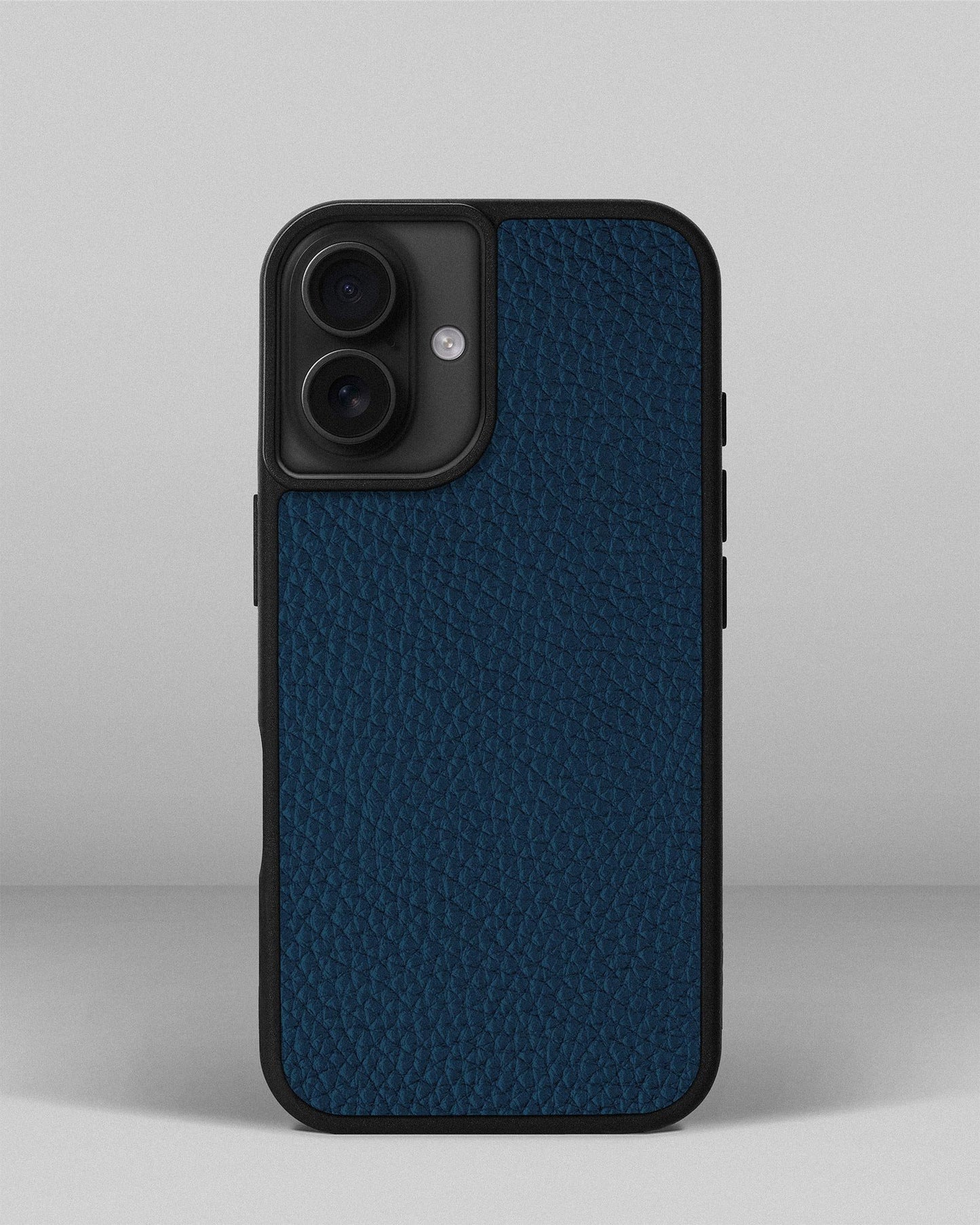 Dark blue calf leather float case for iPhone 16