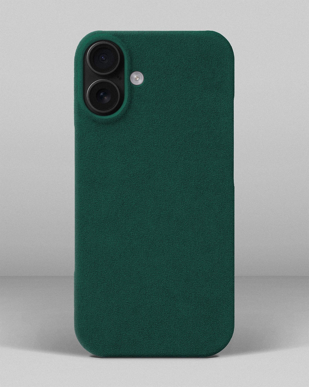 Green alcantara case for iPhone 16 Plus