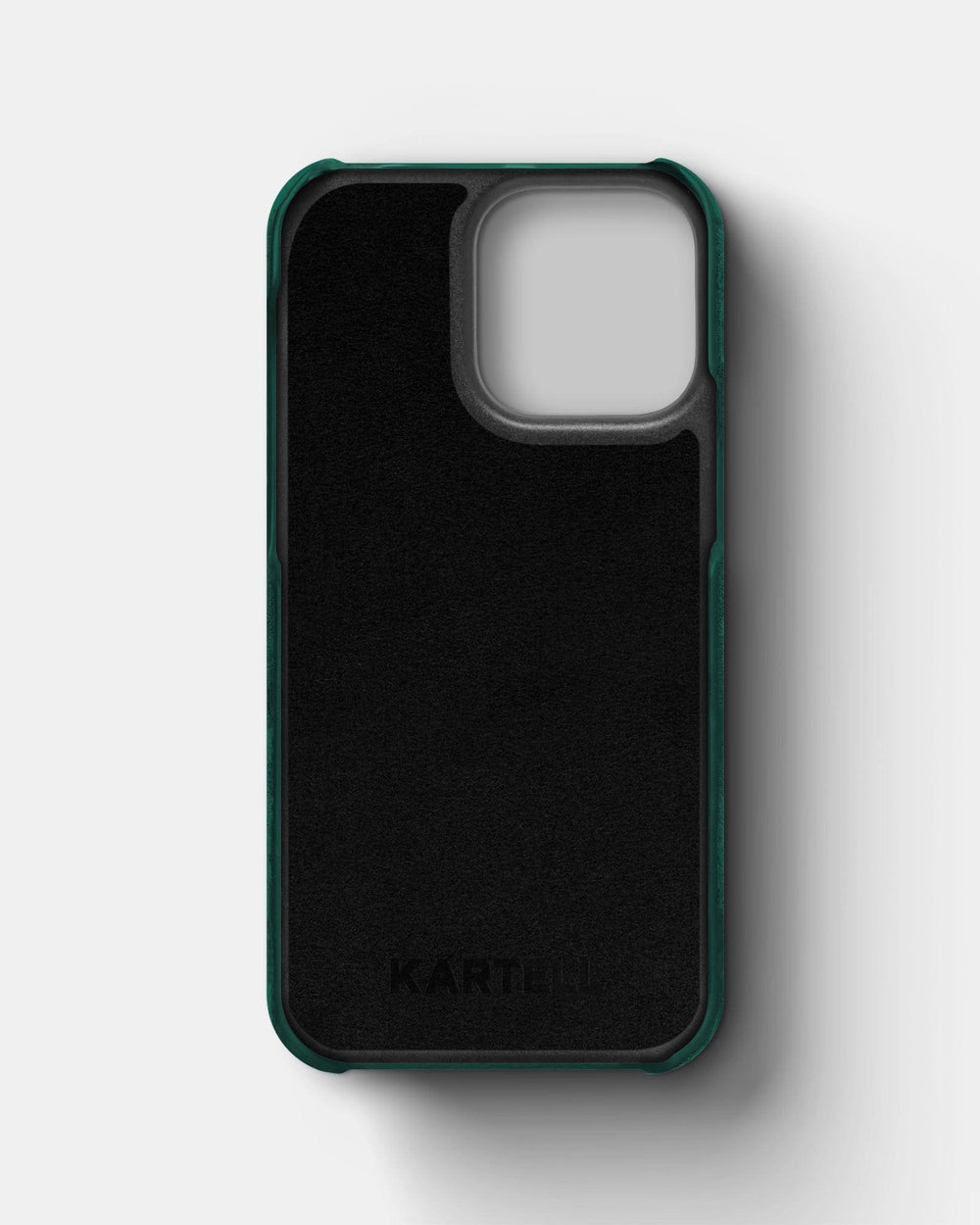 Зеленый чехол из алькантары для iPhone 15 Pro