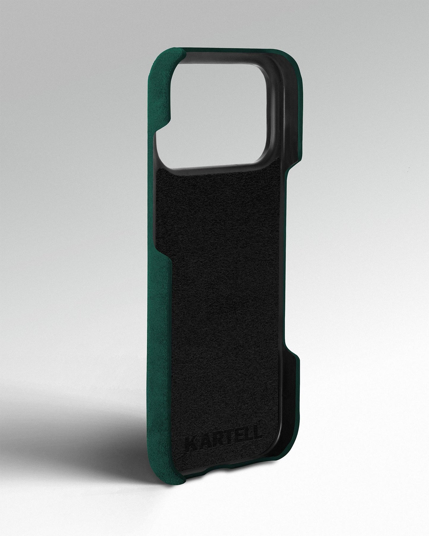 Зелений чохол з алькантари для iPhone 17 Pro Max