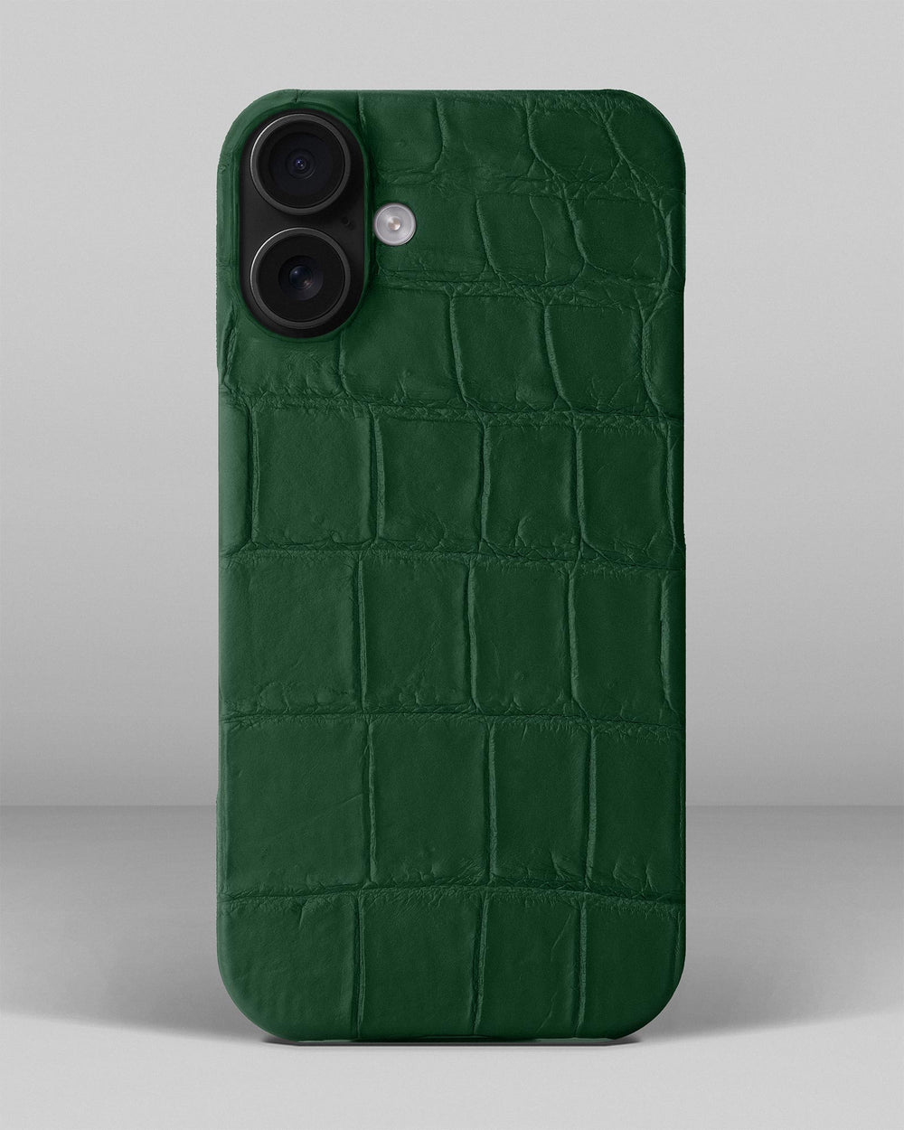 Dark Green Crocodile Leather Case for iPhone 15 Plus