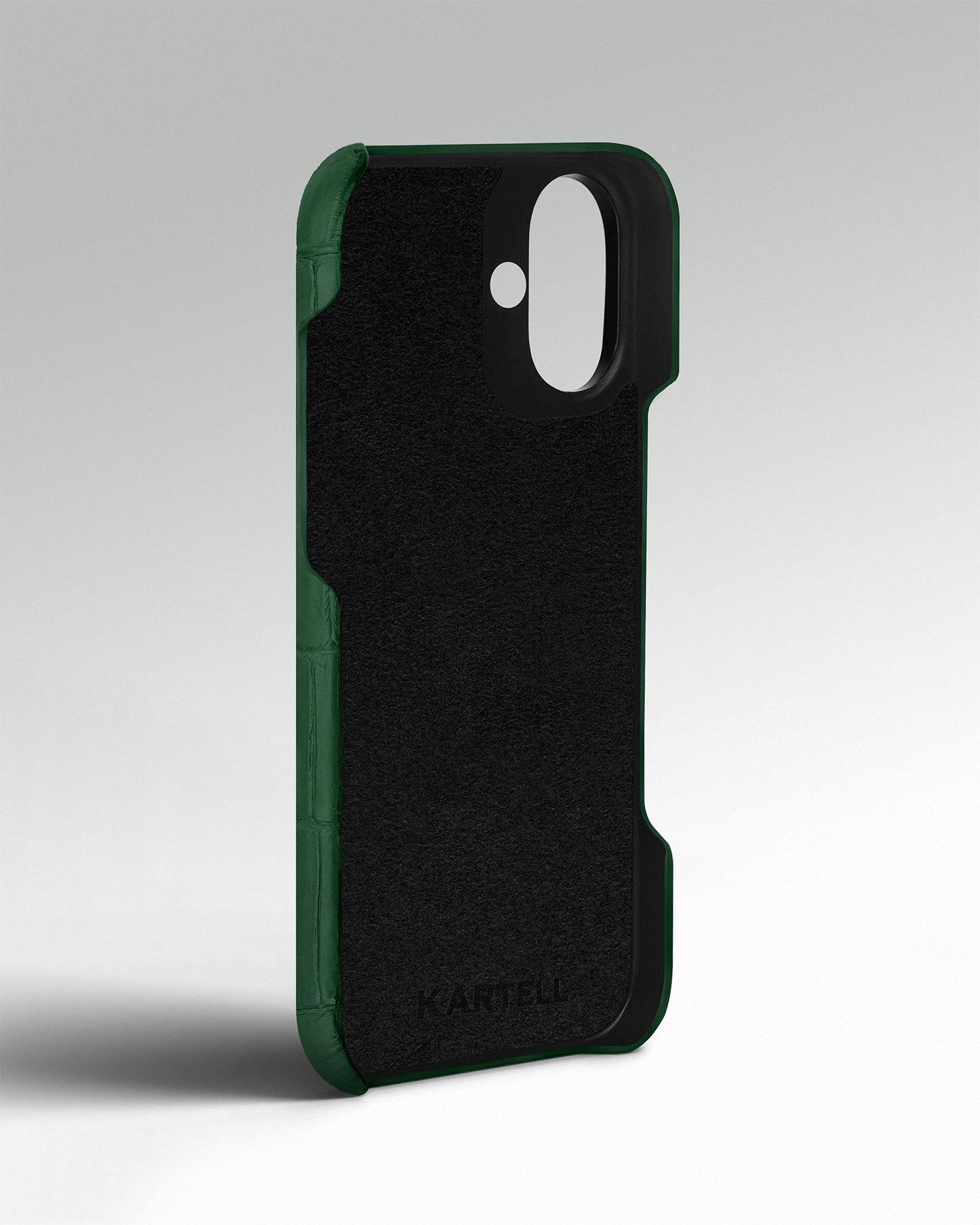 Темно-зелений чохол обтягнутий шкірою крокодила для iPhone 16 Plus