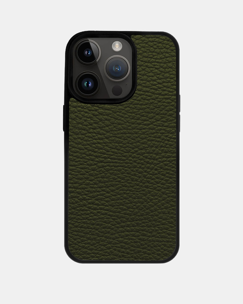 Case made of green calf leather floater for iPhone 14 Pro Max