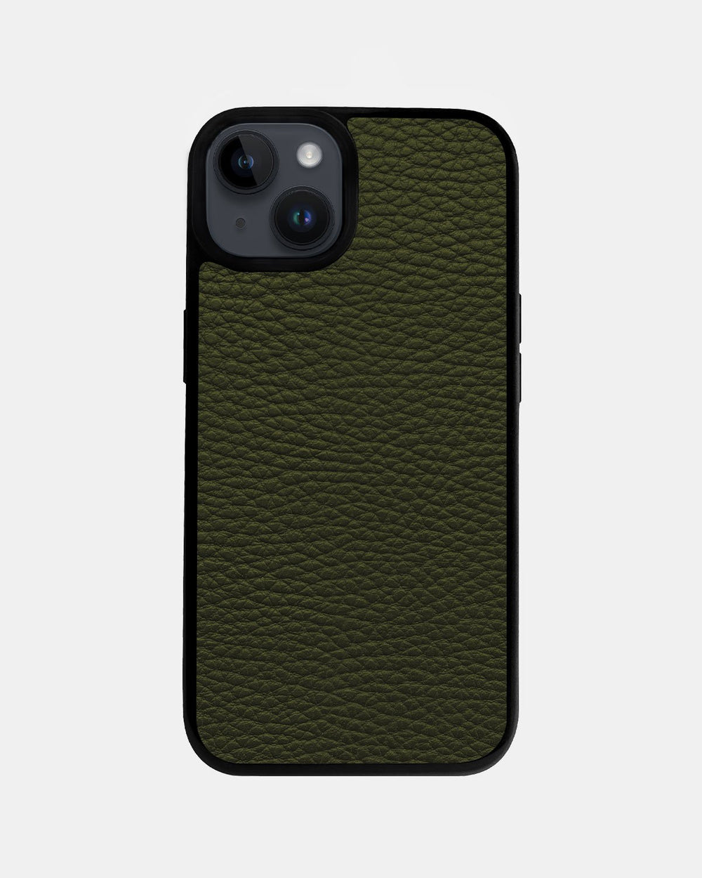 Case made of green calf leather floater for iPhone 14 Plus