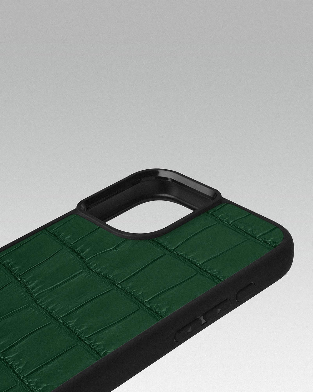 Dark green crocodile leather case for iPhone 16 Plus