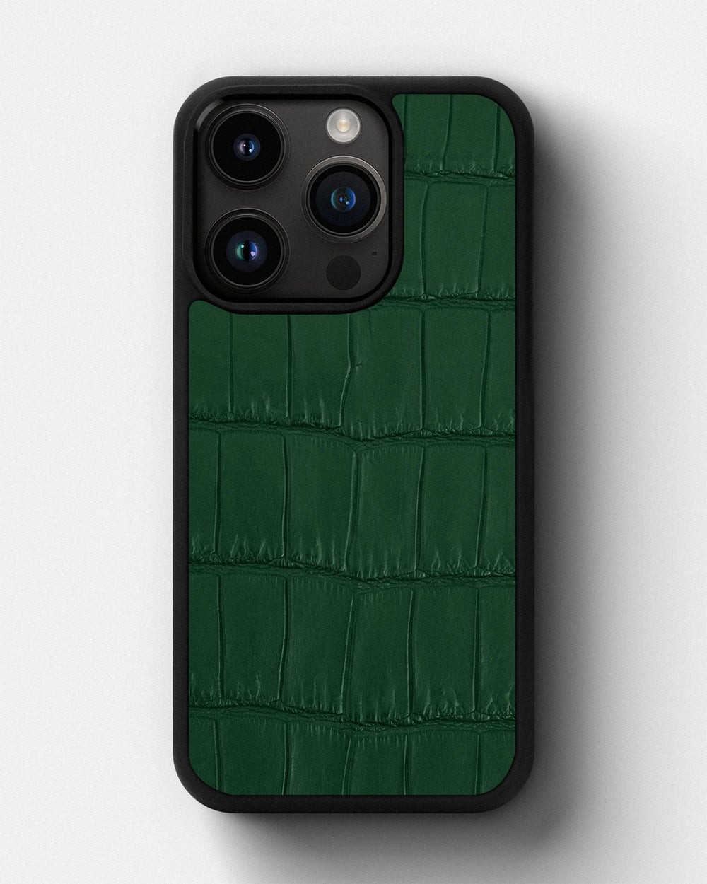Dark green crocodile leather case for iPhone 14 Pro Max