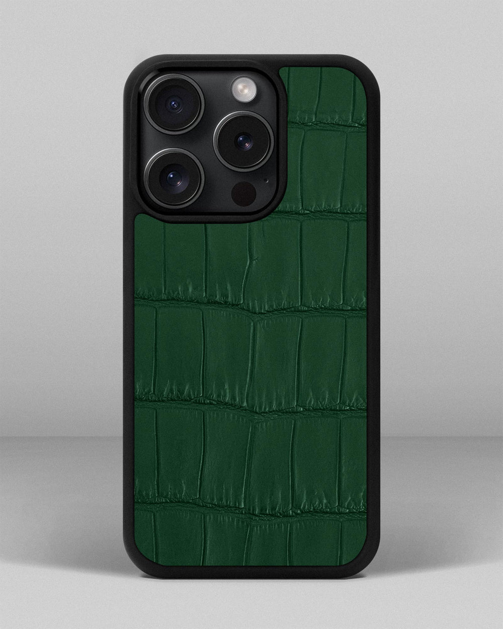 Dark green crocodile leather case for iPhone 15 Pro Max