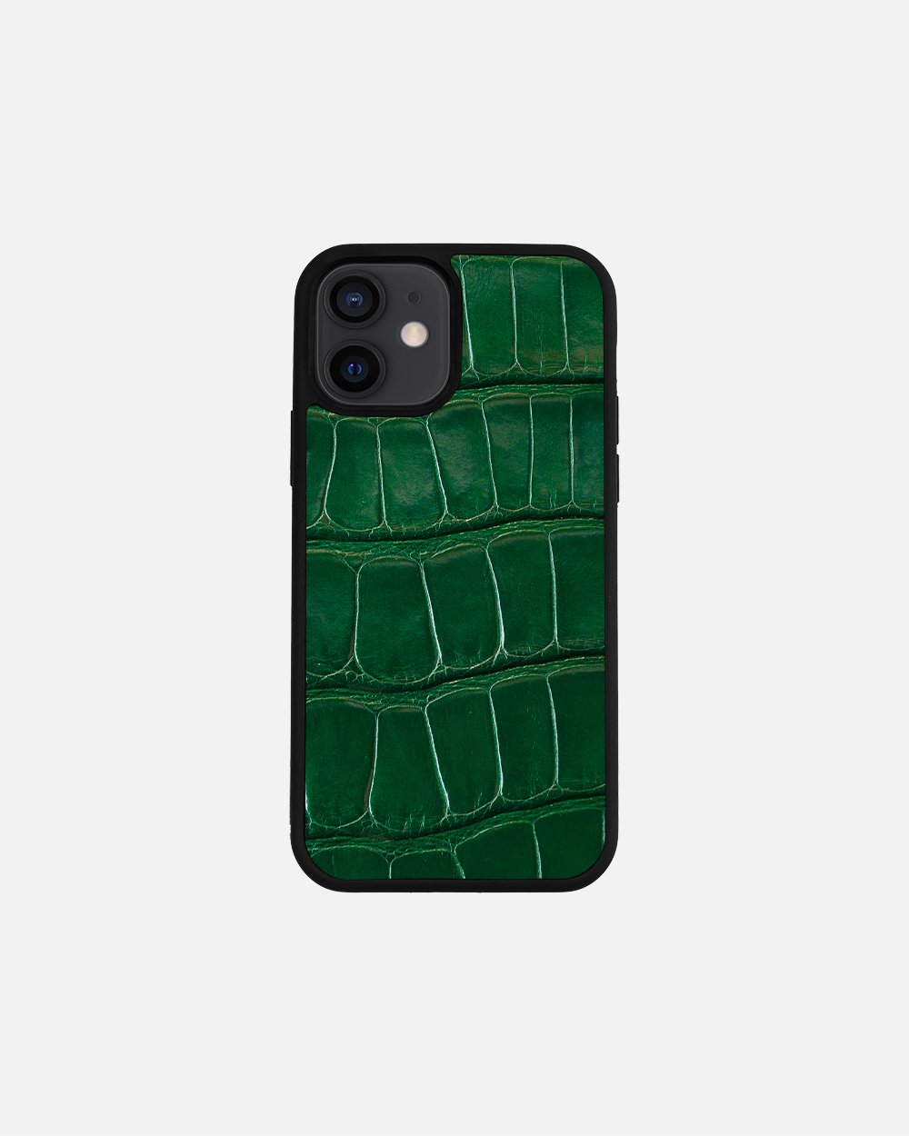 Green crocodile leather case for iPhone 12 Mini