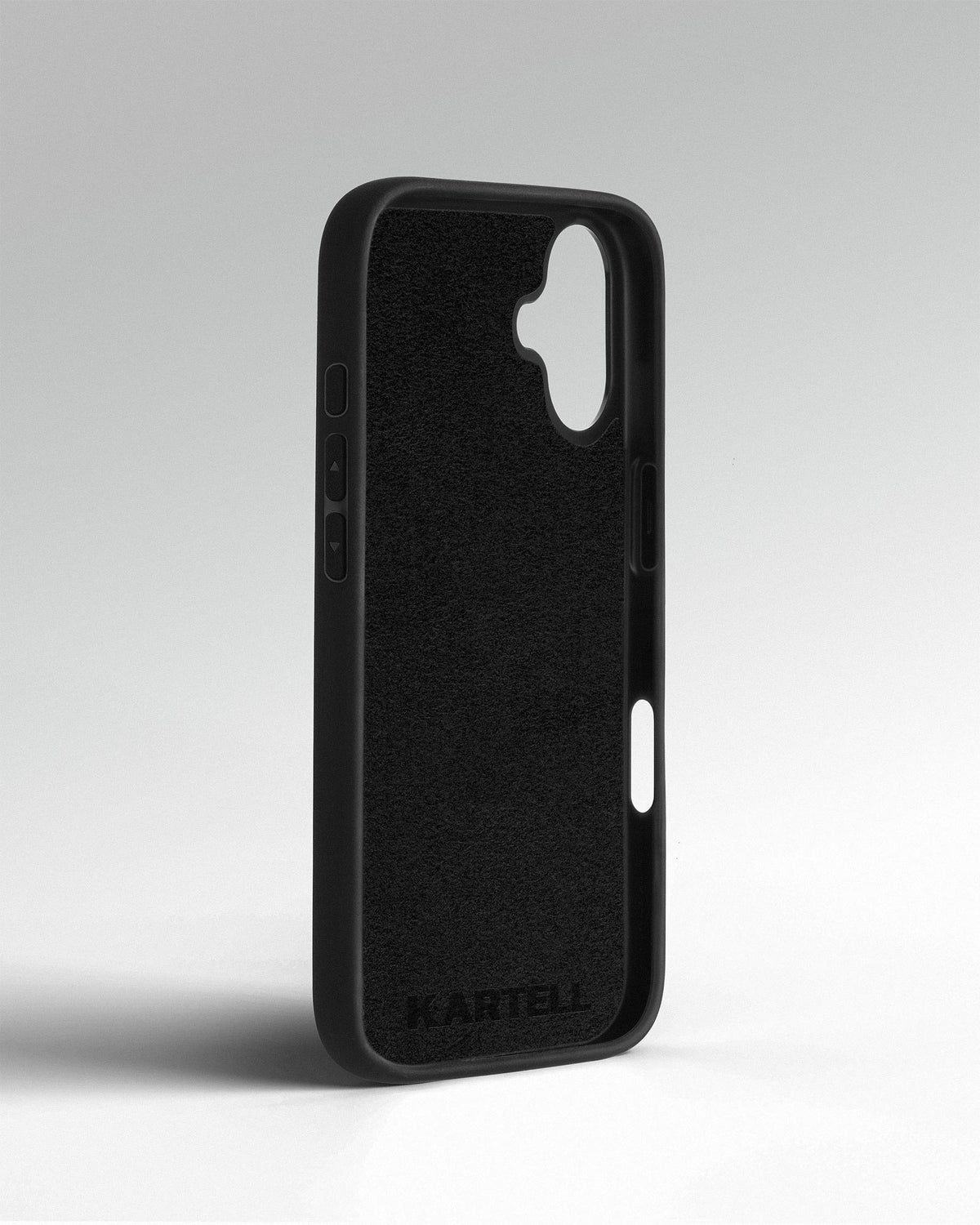 Внутрішня сторона чохла KARTELL для iPhone 17 — підкладка з алькантари