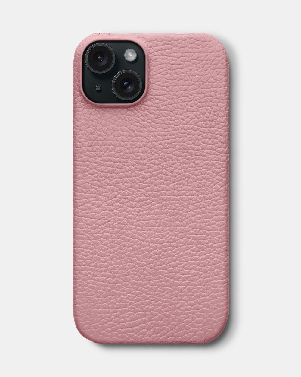 Рожевий шкіряний обтягнутий чохол для iPhone 16 Plus