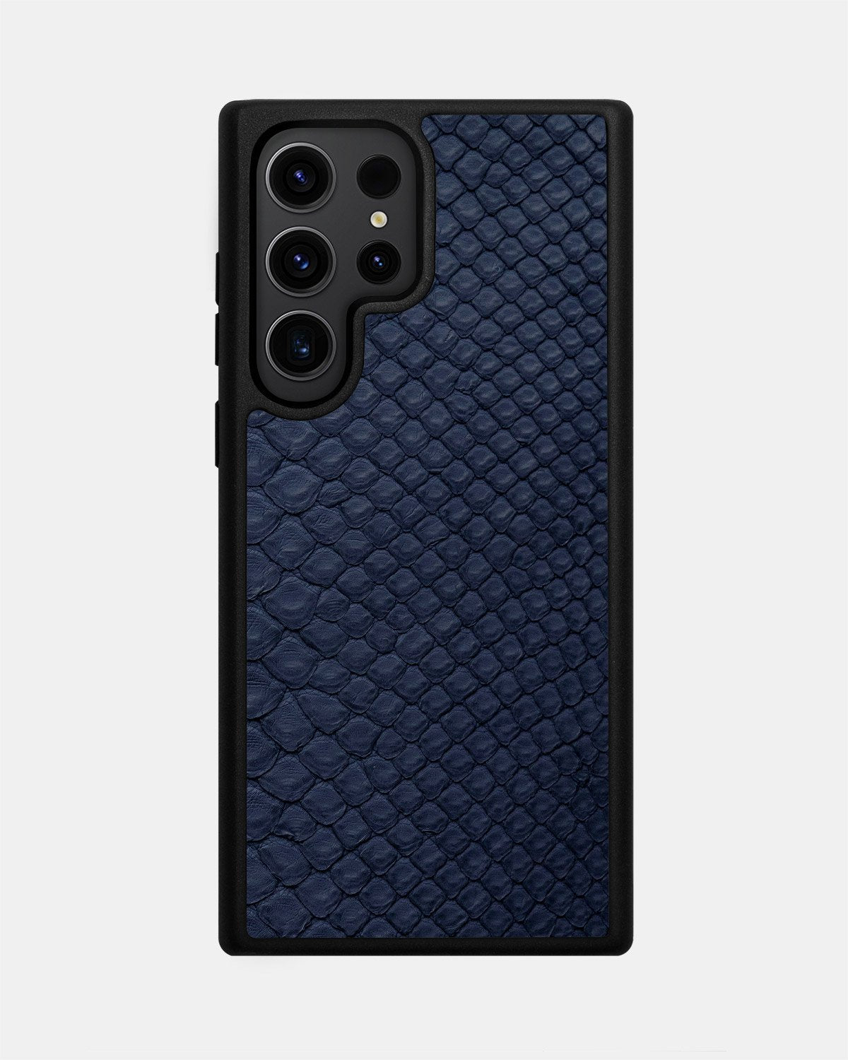Dark blue small scale python leather case for Samsung S23 Ultra