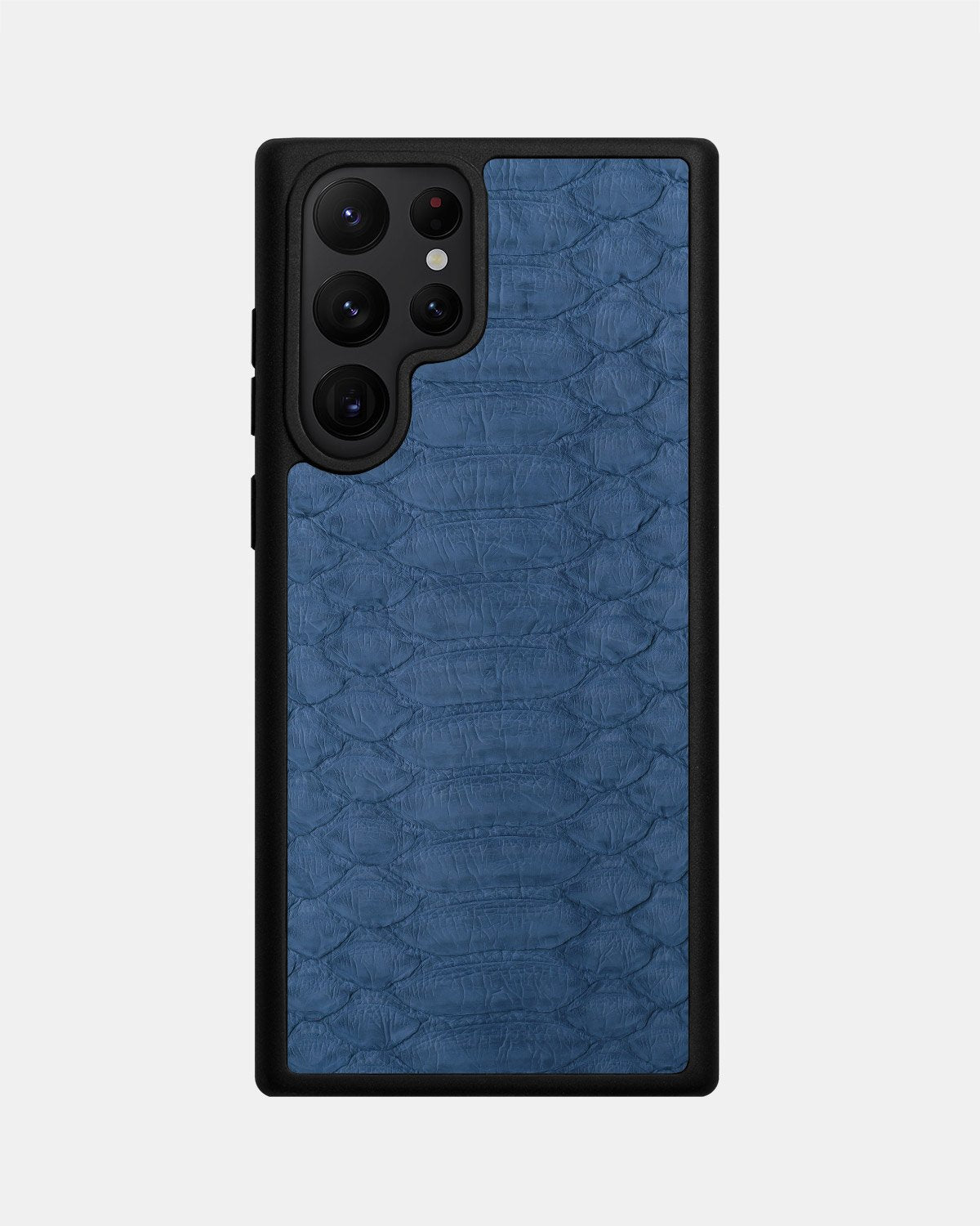 Case made of gray-blue python leather with large scales for Samsung S22 Ultra