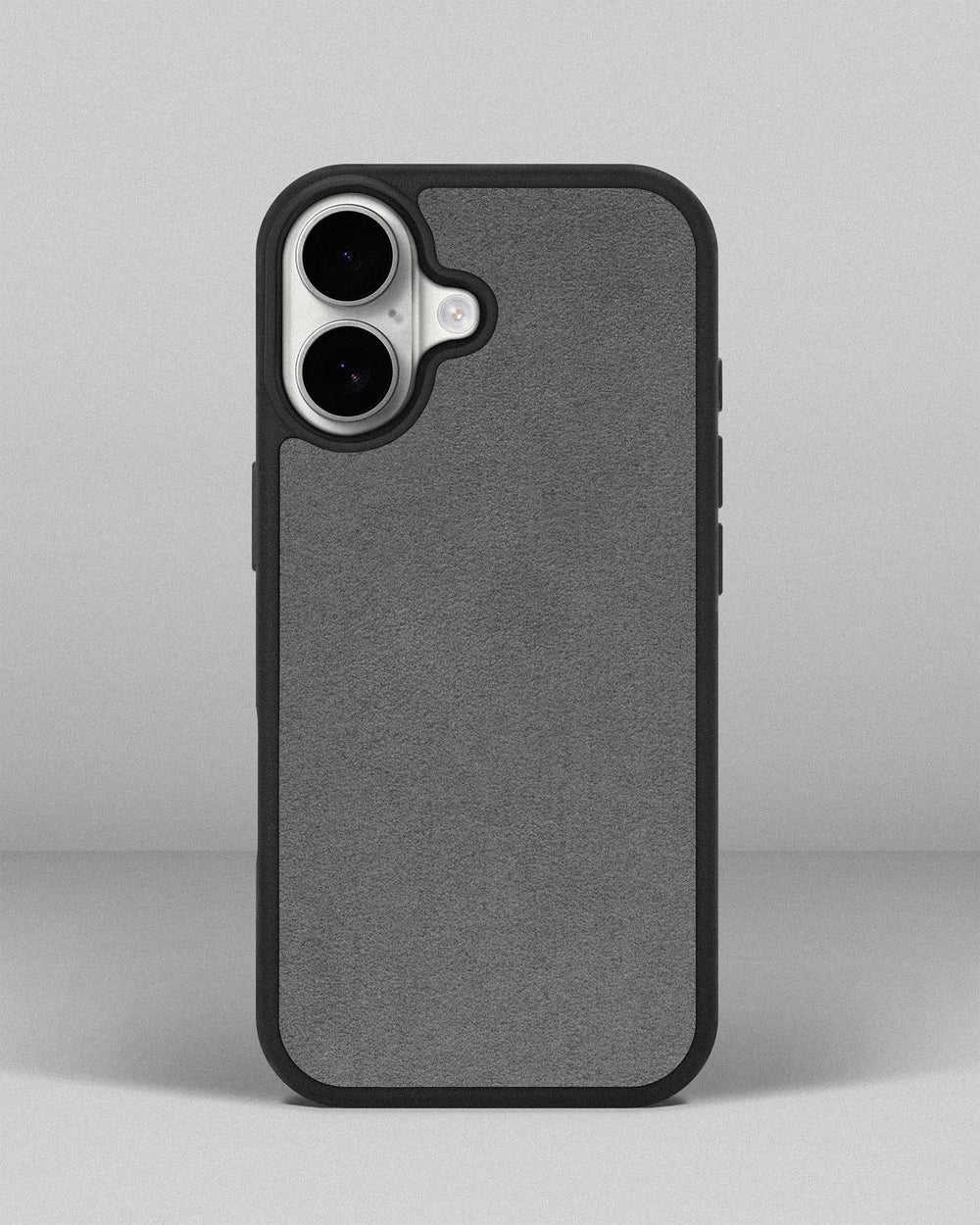 Чохол із світло-сірою вставкою з алькантари для iPhone 17