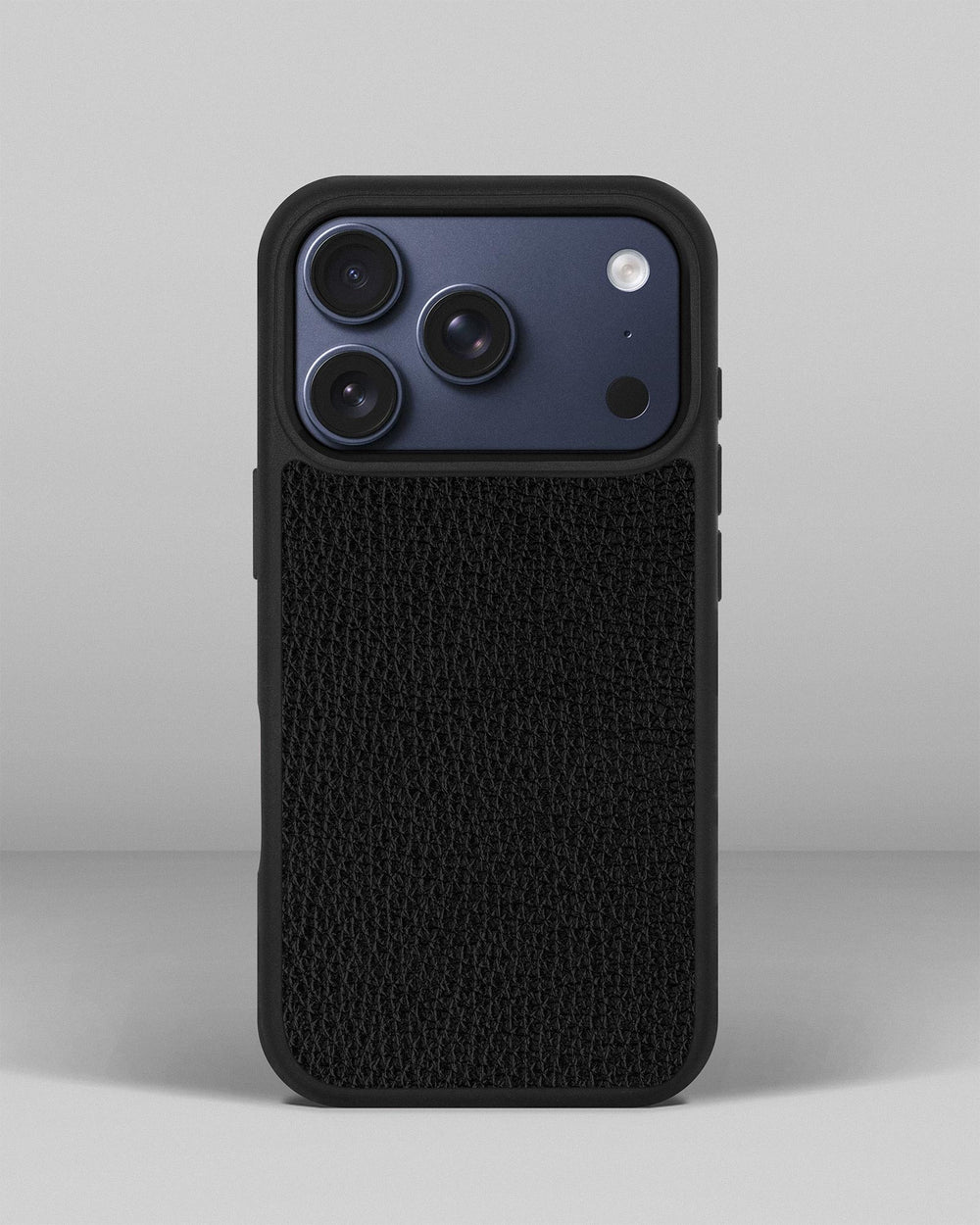 Black calfskin floater case for iPhone 17 Pro