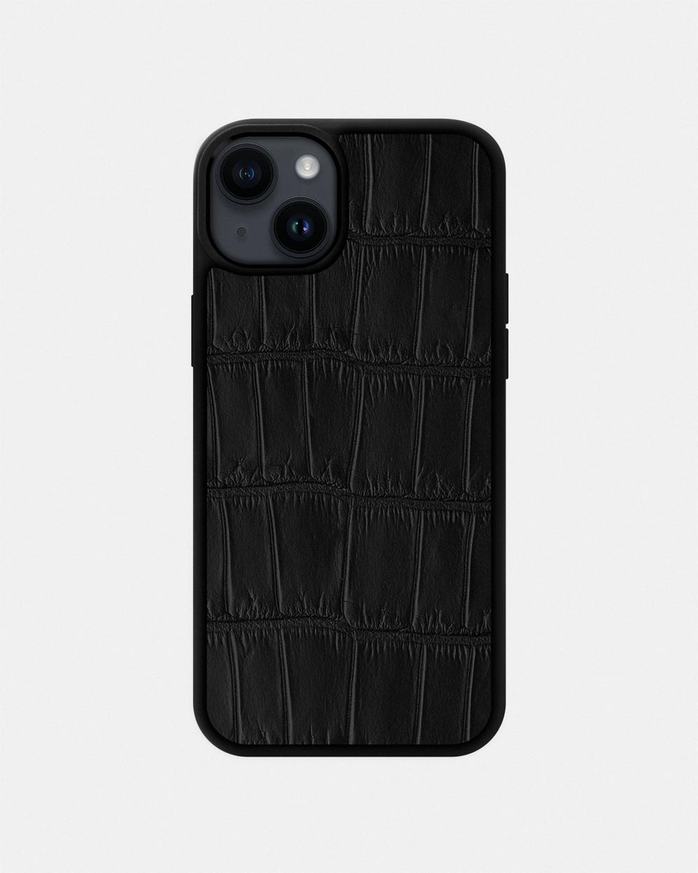 Black crocodile leather case for iPhone 14