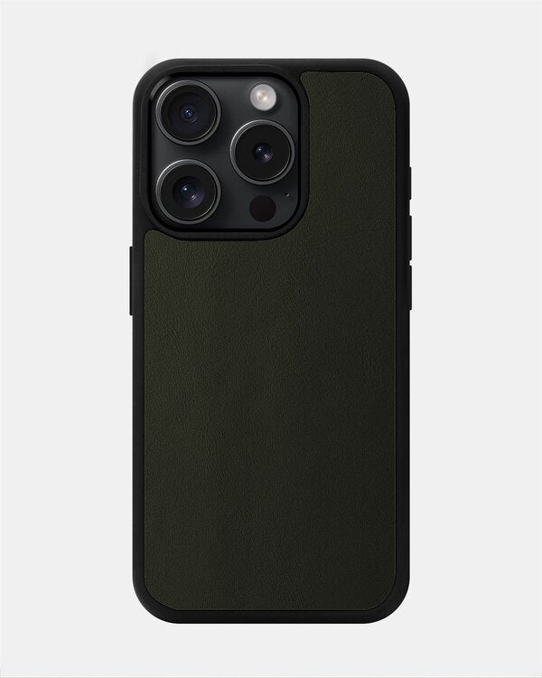 Green Calfskin Case for iPhone 15 Pro Max