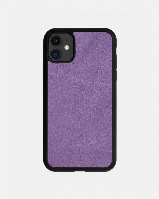 Чохол із фіолетової шкіри страуса без фолікул для iPhone 11