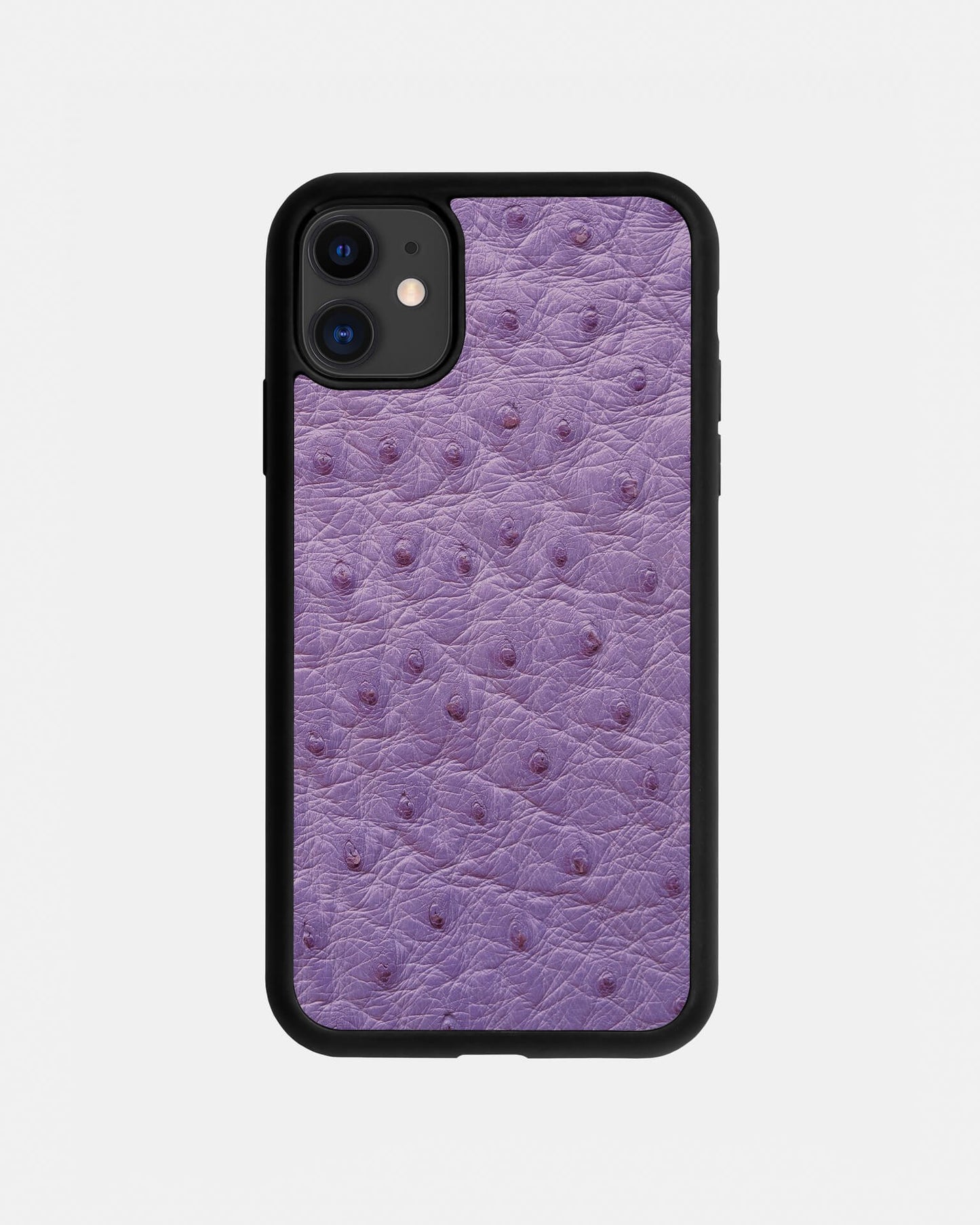 Чохол із фіолетової шкіри страуса з фолікулами для iPhone 11