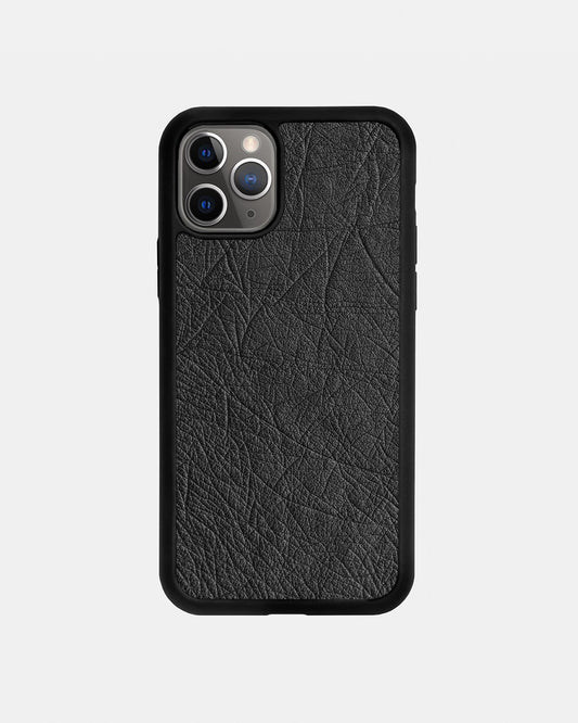 Dark gray ostrich leather case without follicles for iPhone 11 Pro