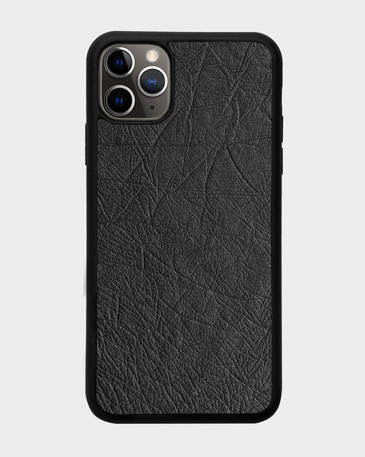 Dark gray ostrich leather follicle-free case for iPhone 11 Pro Max