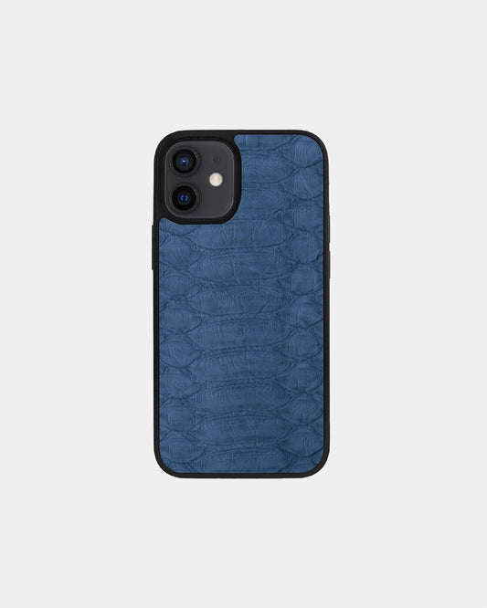 Чохол із сіро-синьої шкіри пітона з широкими лусочками для iPhone 12 Mini