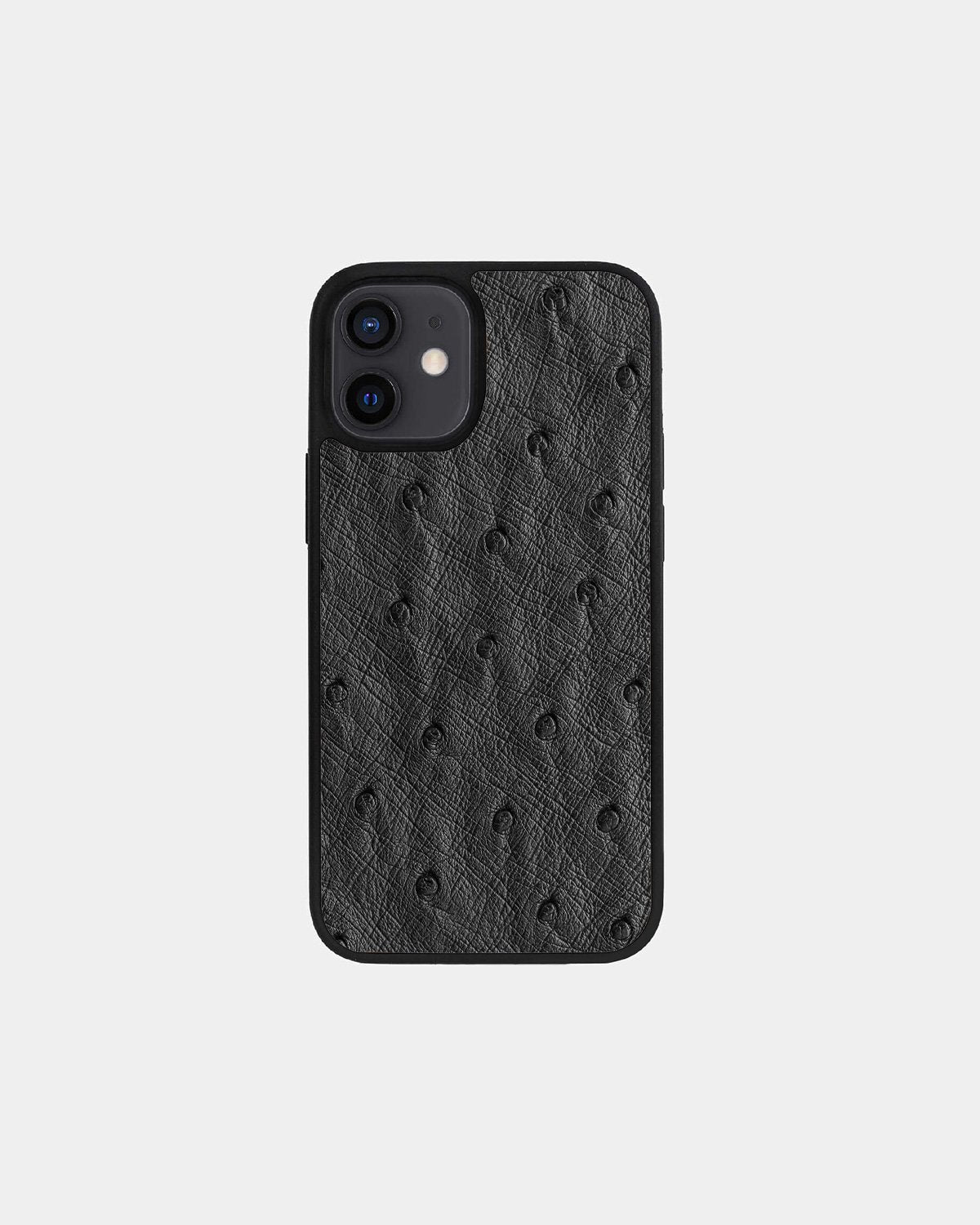 Чохол із темно-сірої шкіри страуса для iPhone 12 Mini