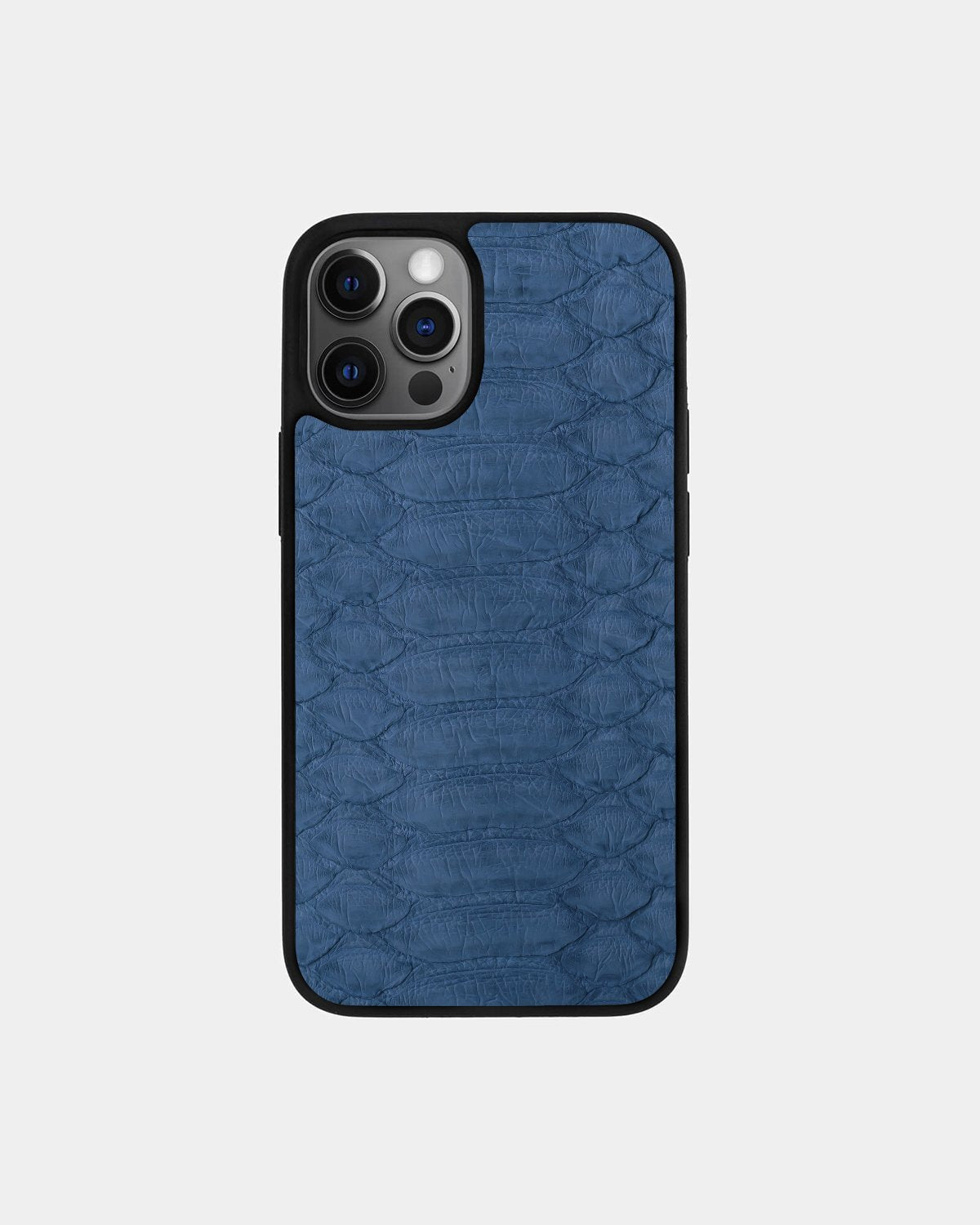 Чохол із сіро-синьої шкіри пітона з широкими лусочками для iPhone 12 Pro