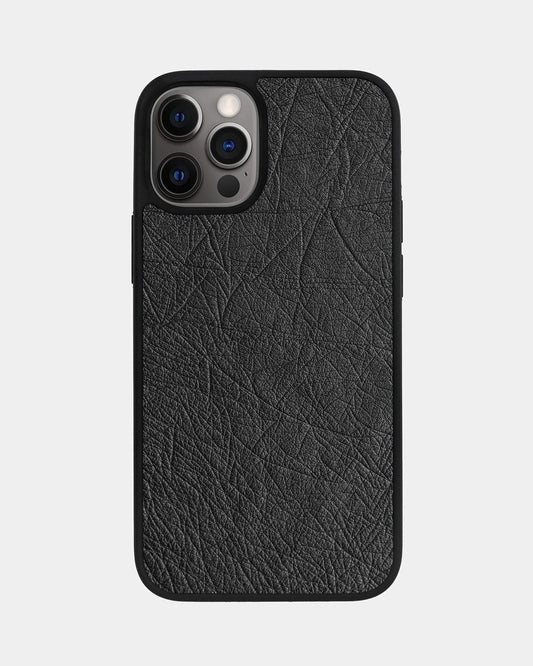 Dark gray ostrich leather follicle-free case for iPhone 12 Pro Max
