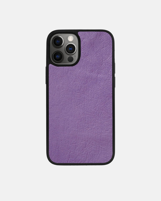 Чохол із фіолетової шкіри страуса без фолікул для iPhone 12 Pro