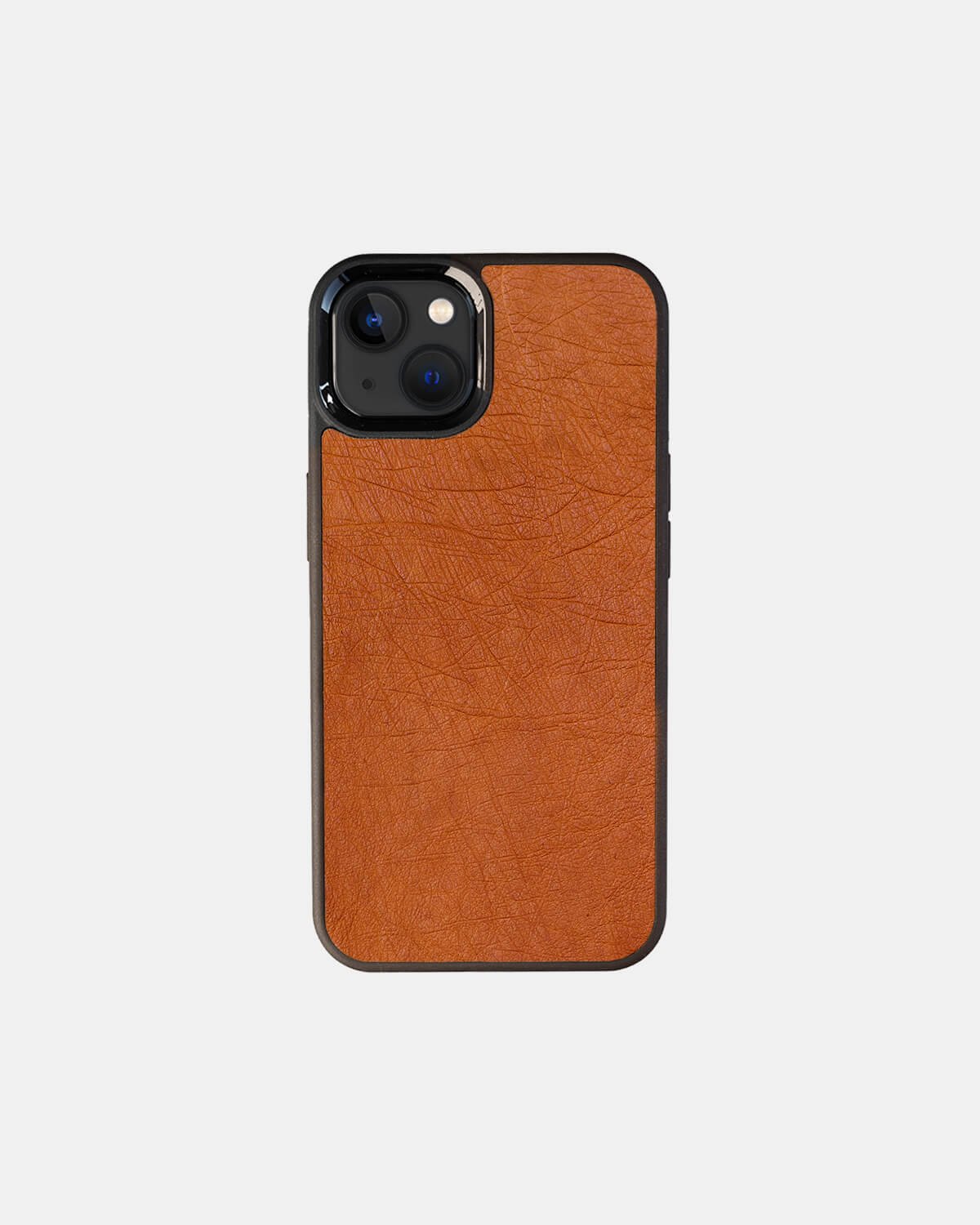 Чохол із коричневої шкіри страуса без фолікул для iPhone 13