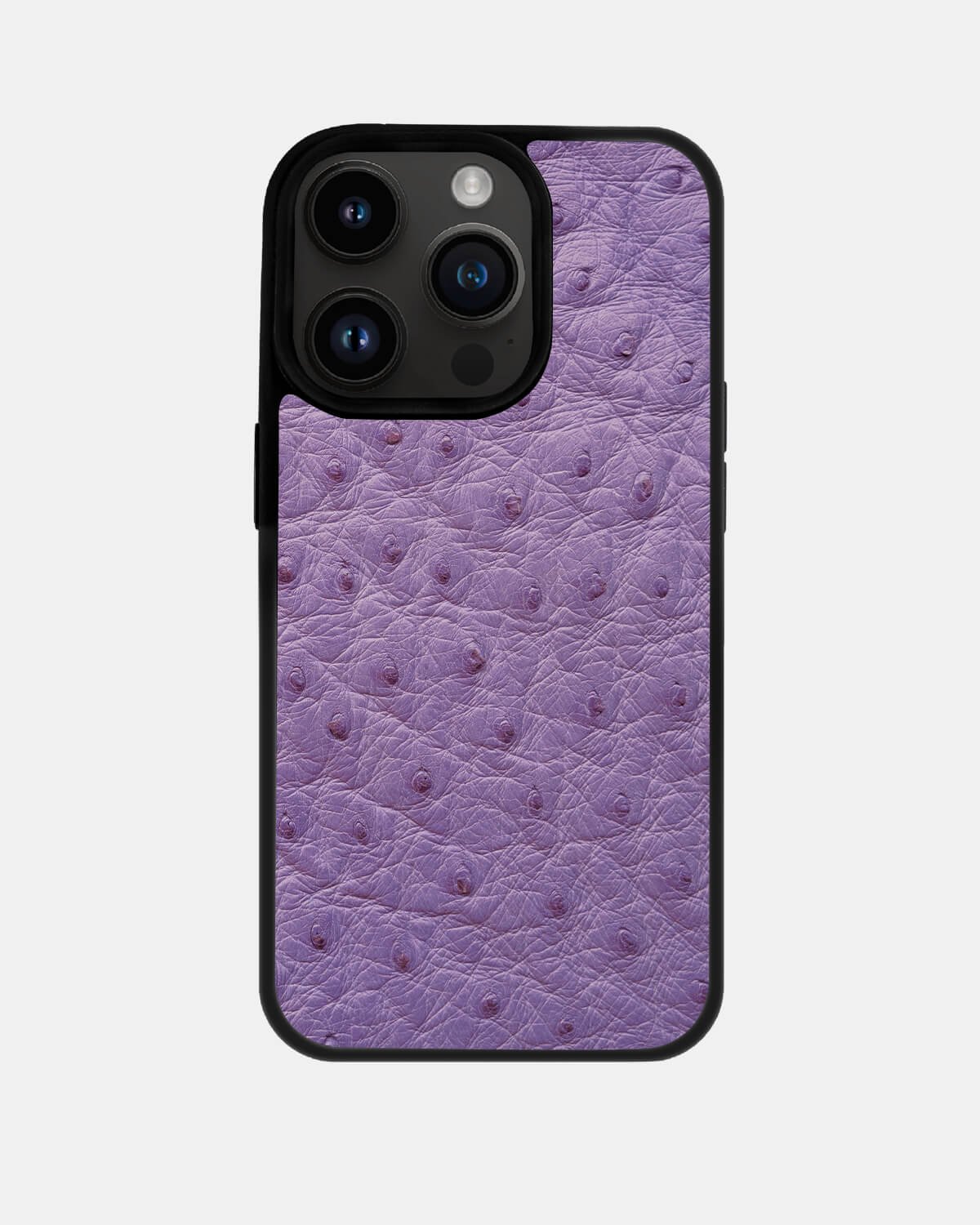 Чохол із лілової шкіри страуса з фолікулами для iPhone 14 Pro Max