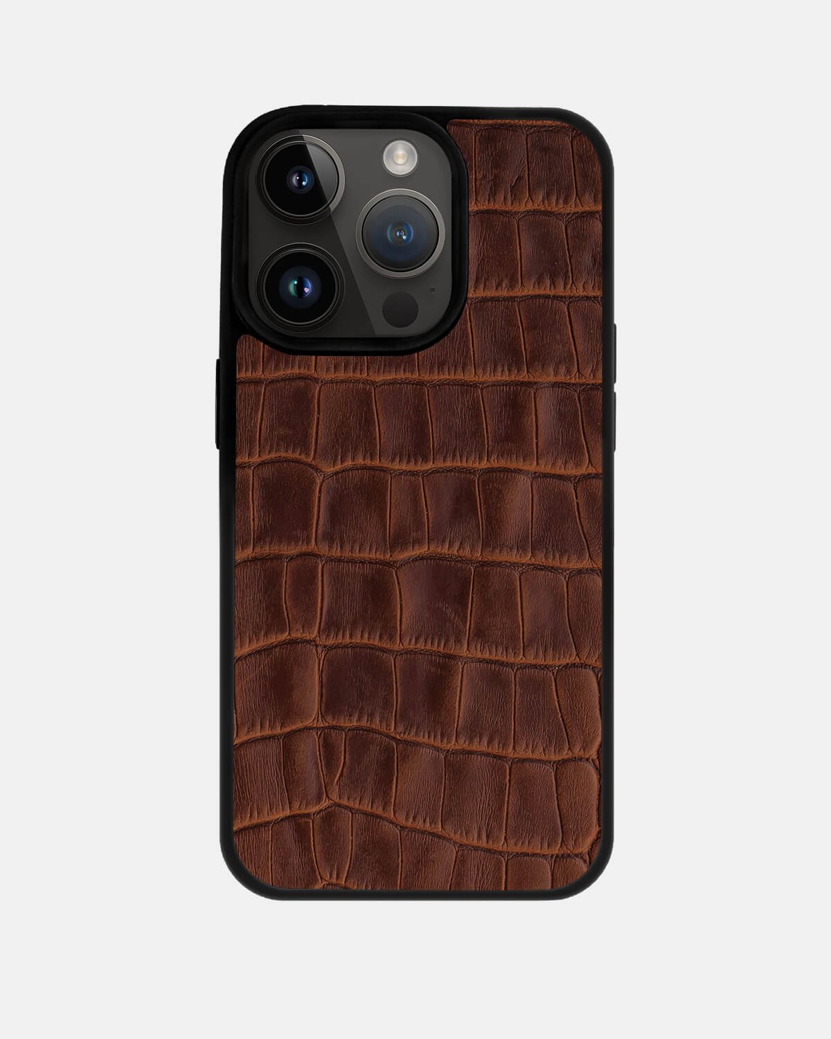 Чохол із рудого тиснення під крокодила на телячій шкірі для iPhone 14 Pro Max